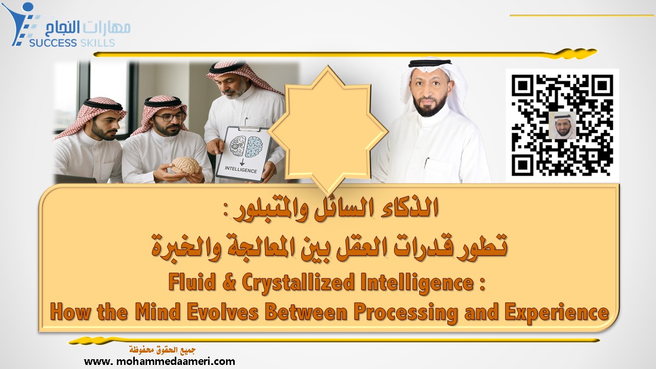 الذكاء السائل والمتبلور – تطور قدرات العقل بين المعالجة والخبرة  Fluid & Crystallized Intelligence – How the Mind Evolves Between Processing and Experience