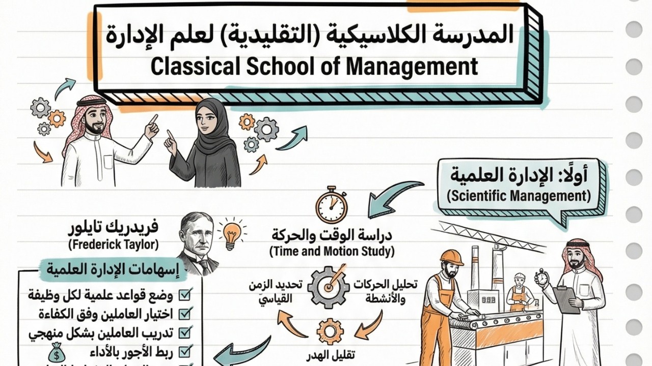المدرسة الكلاسيكية (التقليدية) لعلم الإدارة  Classical School of Management