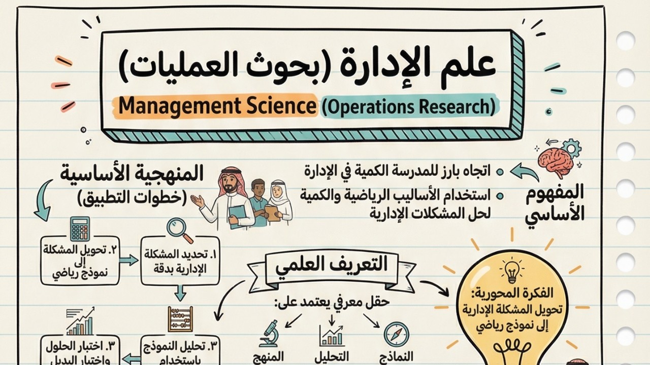 علم الإدارة أو بحوث العمليات كأحد اتجاهات المدرسة الكمية في علم الإدارة Management Science (Operations Research)