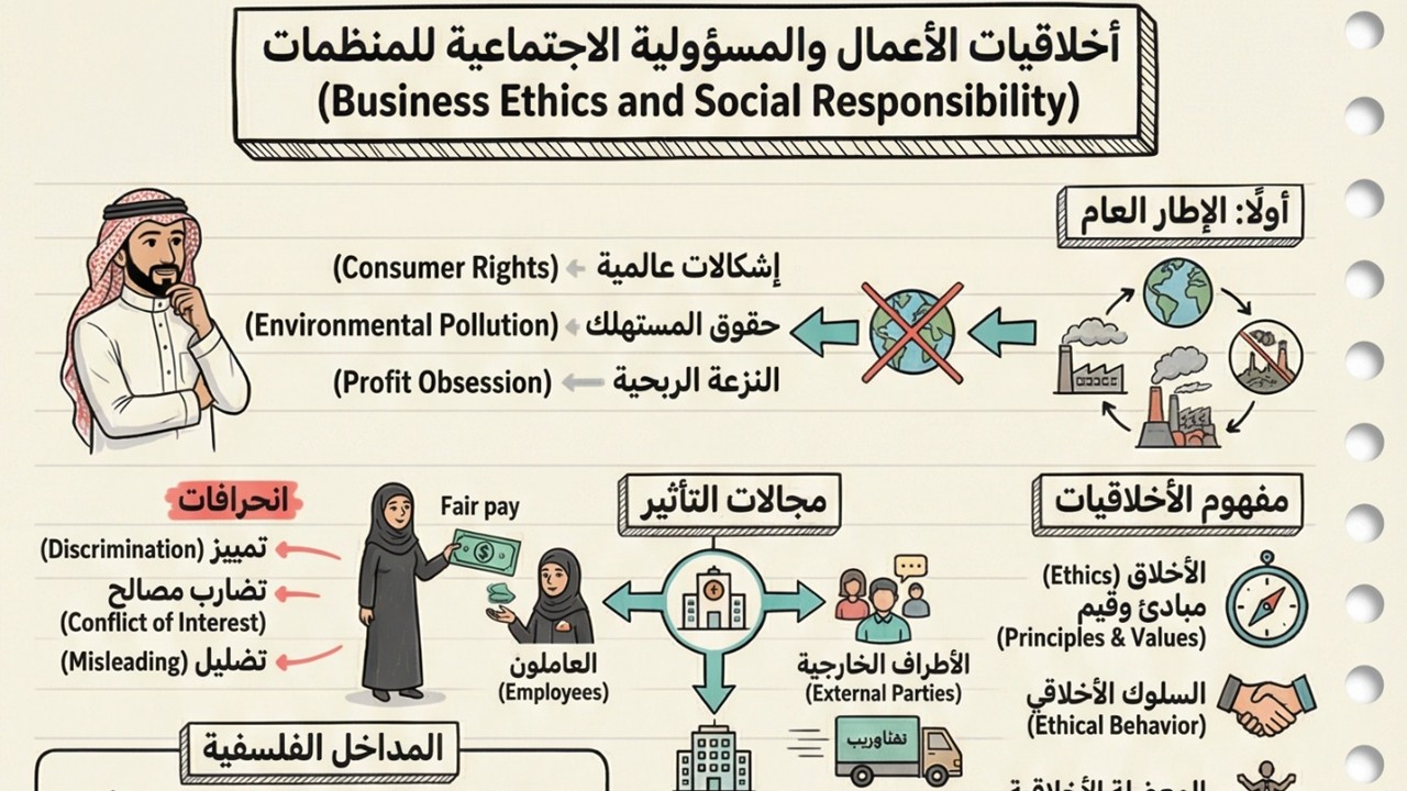 أخلاقيات الأعمال والمسؤولية الاجتماعية للمنظمات  Business Ethics and Social Responsibility