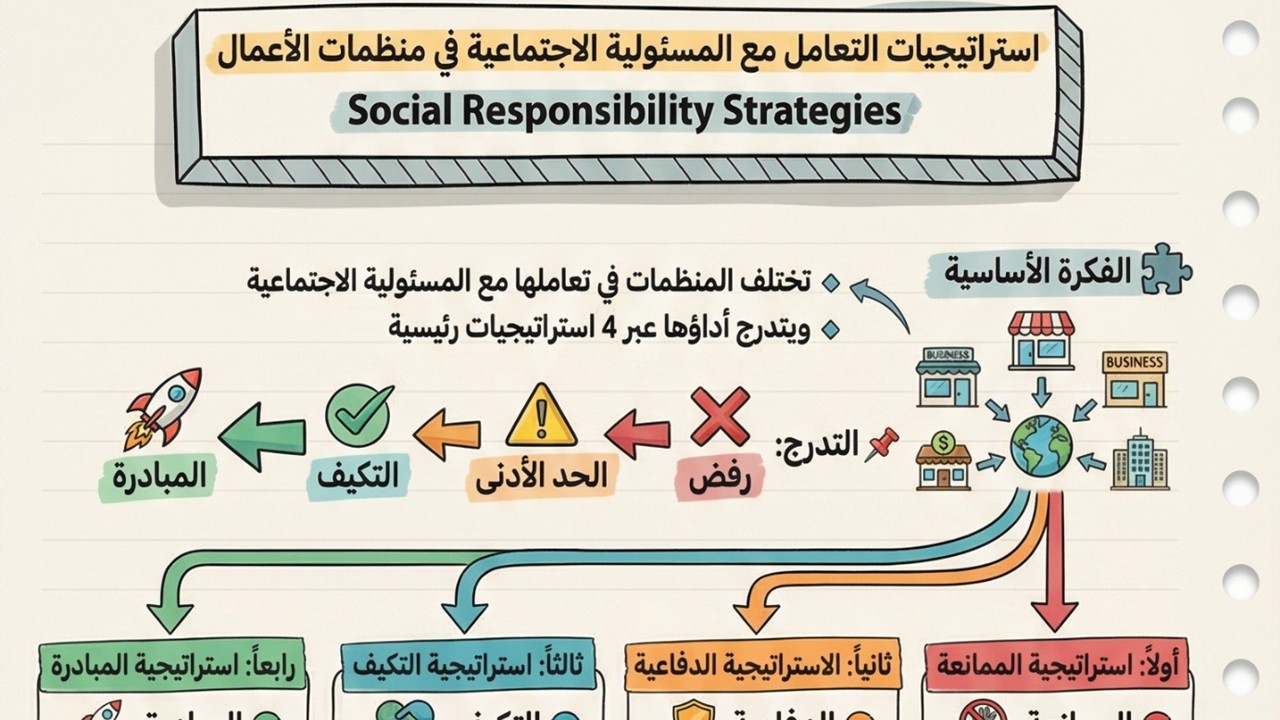 استراتيجيات التعامل مع المسئولية الاجتماعية في منظمات الأعمال  Social Responsibility Strategies